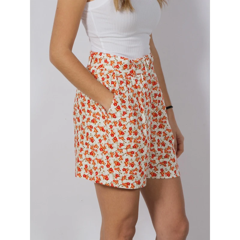 Short Ă Fleurs Rosie Blanc Orange Femme - Vero Moda â Image 3