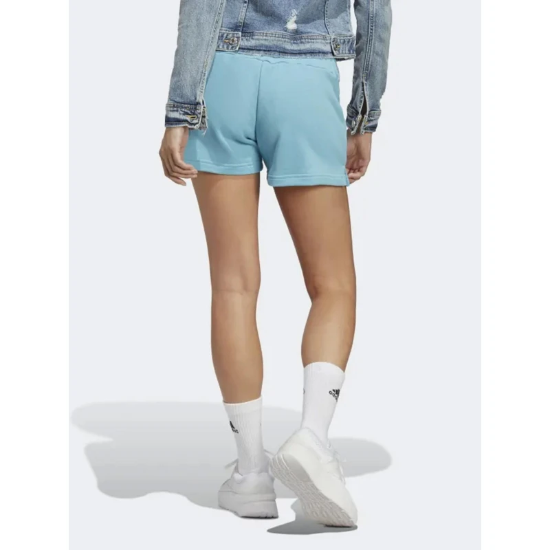Short De Sport Linear Logo Bleu Femme - Adidas – Image 2