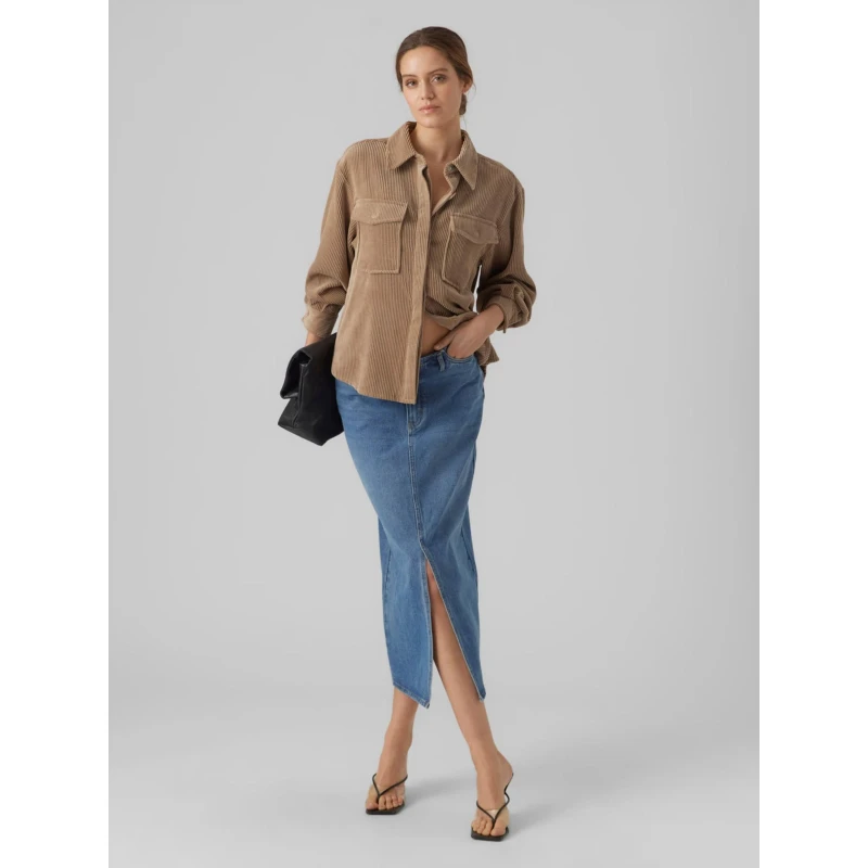Surchemise Sascha Corduroy Marron Femme - Vero Moda â Image 3