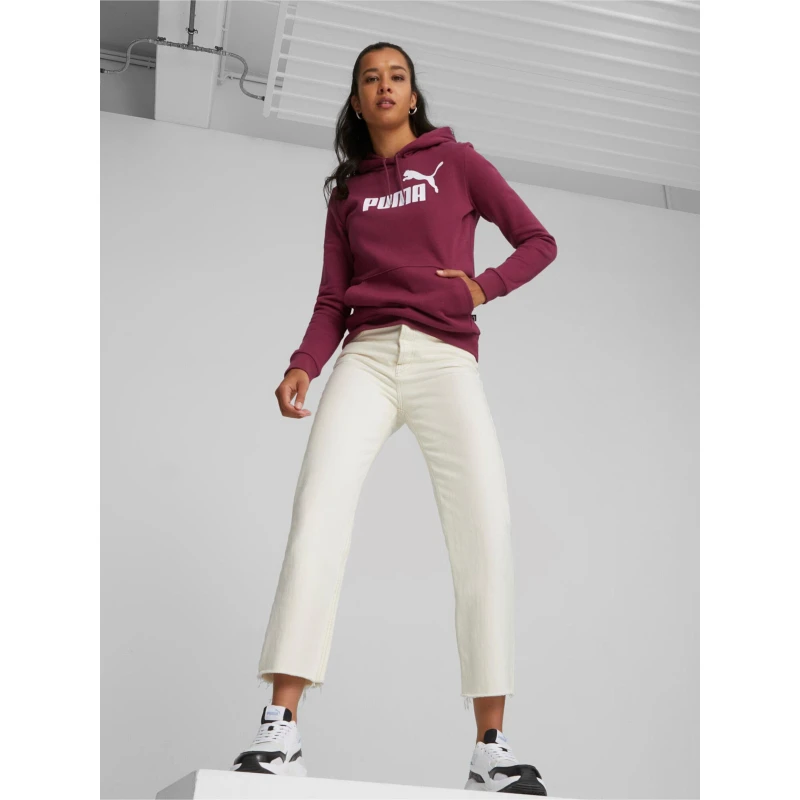 Sweat Ă Capuche Essential Logo Bordeaux Femme - Puma