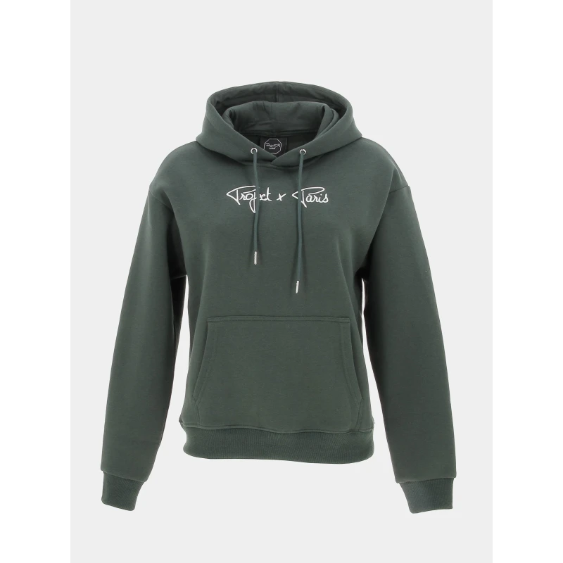 Sweat Ă Capuche Signature Vert Femme - Project X Paris