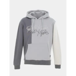 Sweat à Capuche Tricolore Double Logo Gris - Project X Paris