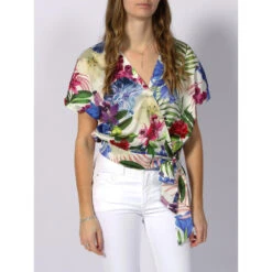T-shirt Ă Noeud Floral Alva Multicolore Femme - Guess