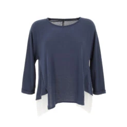 T-shirt Bi-matière Mirande Bleu Femme - Tiffosi