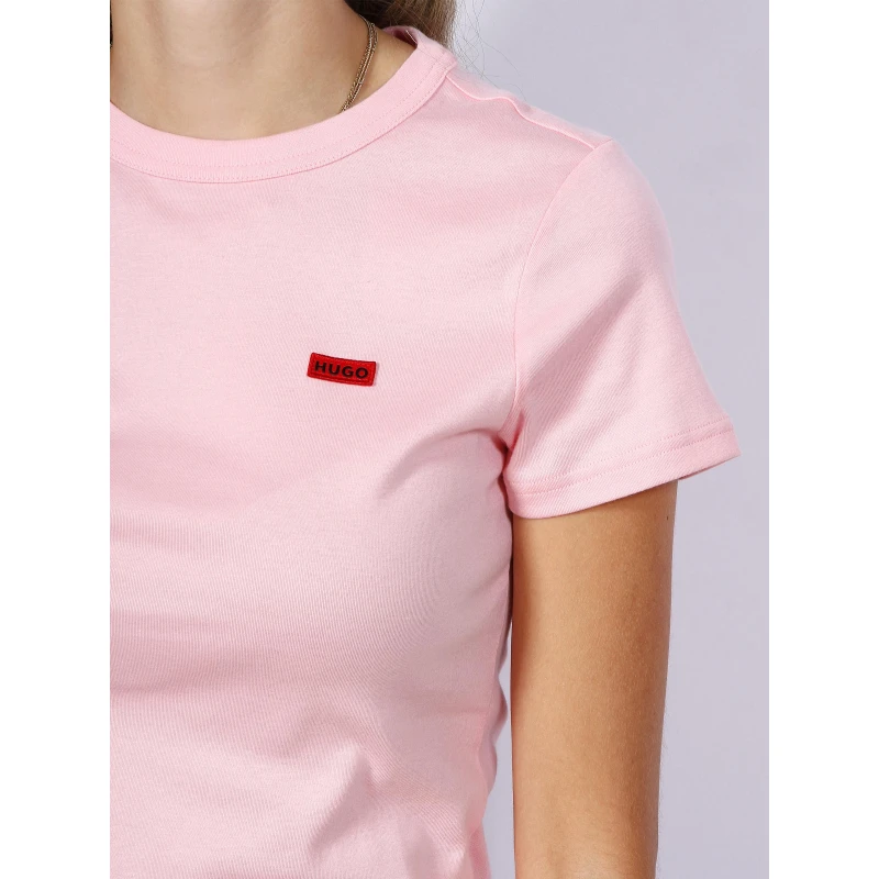 T-shirt Classic Logo Rouge Rose Femme - Hugo – Image 4