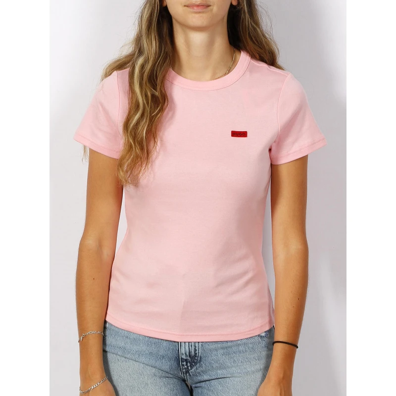 T-shirt Classic Logo Rouge Rose Femme - Hugo