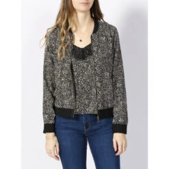 Veste Bomber Légère Adeline Noir Femme - Deeluxe