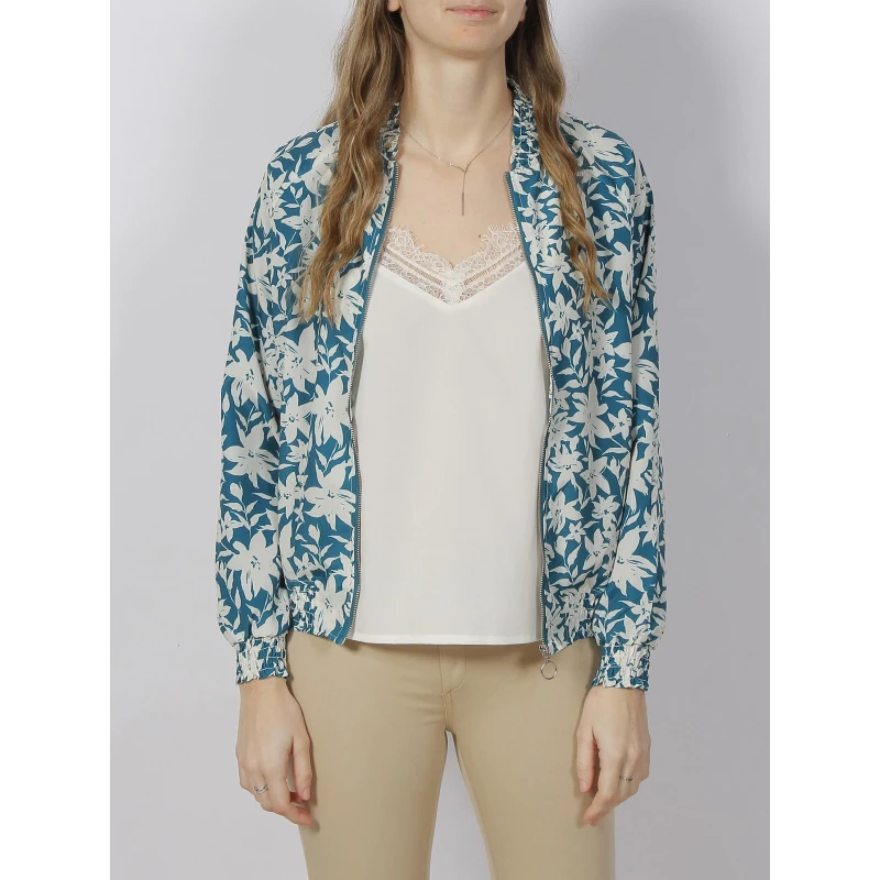 Veste Bomber Légère Leesa Bleu Blanc Femme - Tiffosi