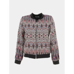 Veste Bomber LégÚre Ponnie Noir Rouge Femme - Deeluxe