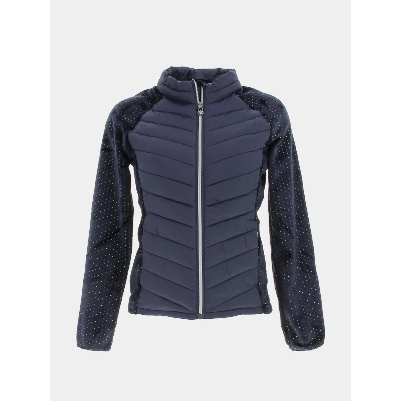 Veste Polaire Bi-matière Nikki Bleu Marine Femme - Angele Sportswear