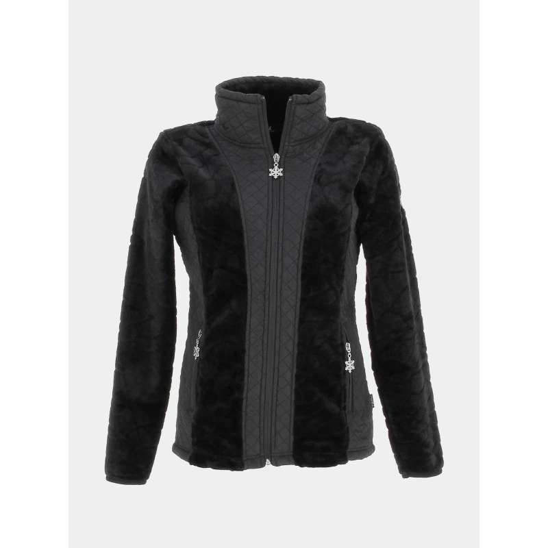 Veste Polaire Bi-matière Vienne Noir Femme - Angele Sportswear
